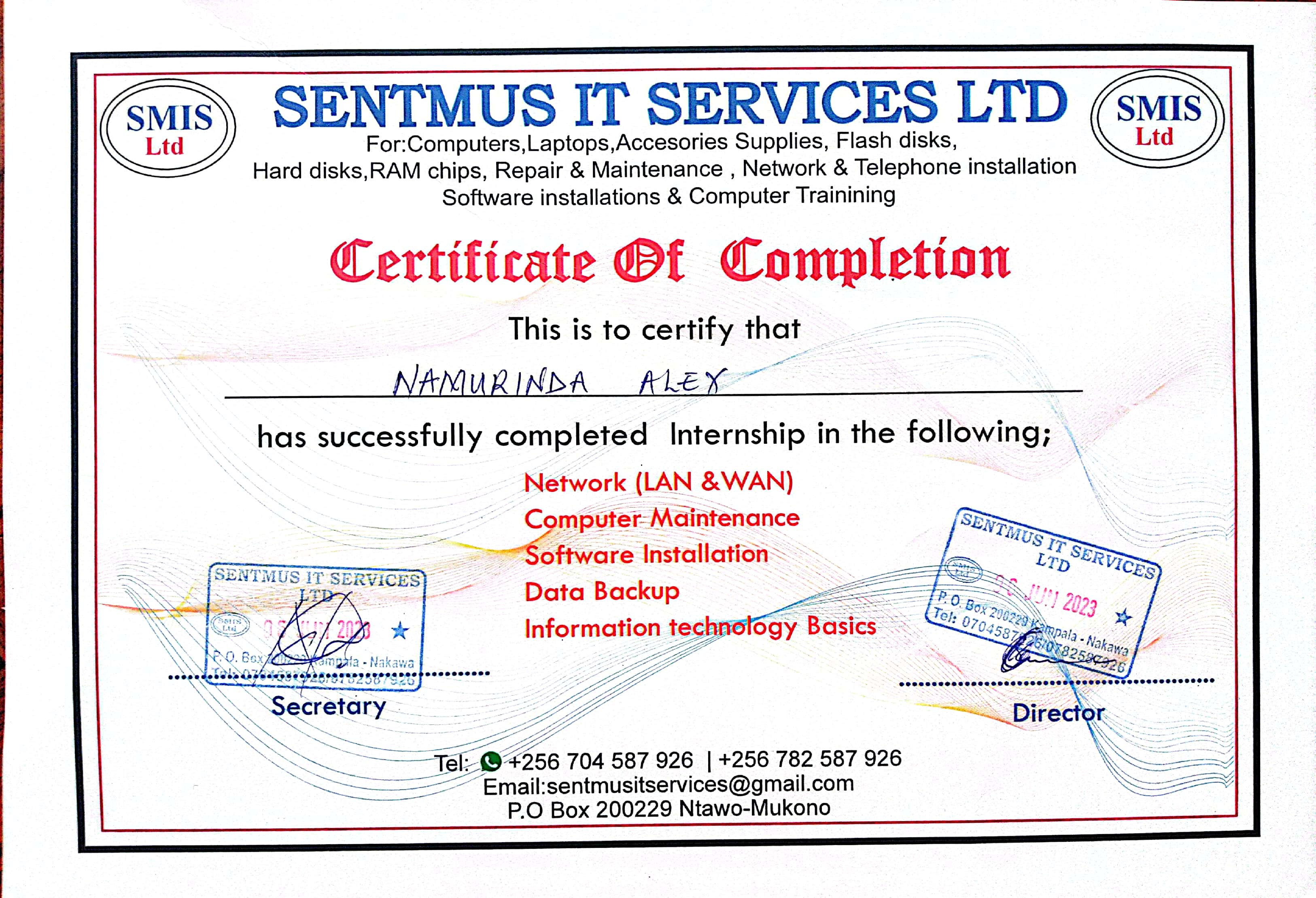 Certificate